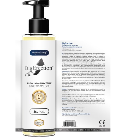Lubrykant i żel 2w1 na EREKCJĘ BigErection 150 ml - Żel wzmacniający erekcję