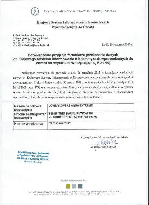 Lubrykant na bazie wody Lovely Lovers Aqua Extreme Lube 150 ml