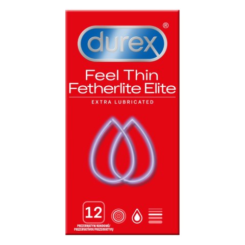 Durex Elite 12 szt. – Ultracienkie prezerwatywy z dodatkowym nawilżeniem