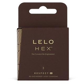 LELO HEX Respect XL – większe prezerwatywy lateksowe 3 szt., ultra-wytrzymałe