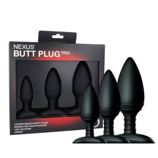 Zestaw zatyczki analne Nexus Butt Plug Trio 3 Solid Silicone Butt Plugs S M L