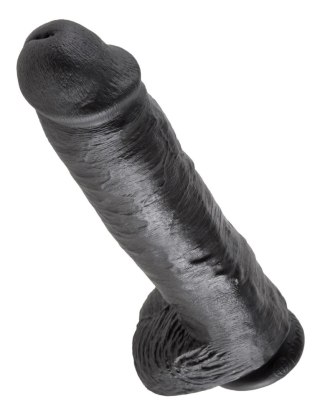 Dildo King Cock 11" Cock with Balls Black