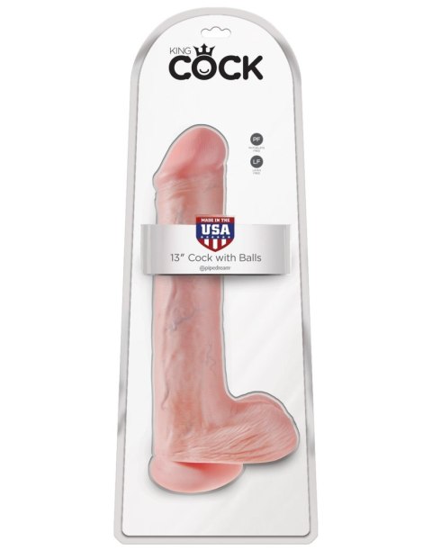 Dildo King Cock 13" Cock with Balls Flesh