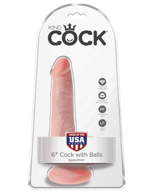 Dildo King Cock 6" Cock with Balls Flesh