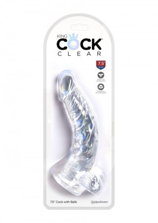 Dildo King Cock 7,5 Inch Cock with Balls Transparant
