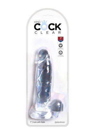 Dildo King Cock 7 Inch Cock with Balls Transparant