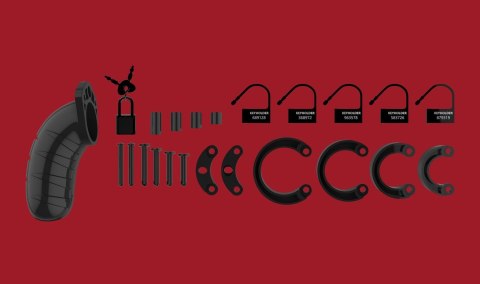 Pas cnoty Model 04 - Chastity - 4.5" - Cock Cage - Black Klatka erekcyjna