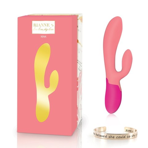 Rianne S ESSEPodgrzewany Wibrator Króliczek NTIALS - Xena Rabbit Vibrator Coral & French Rose