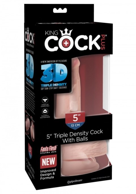 Dildo King Cock Plus 5" Triple Density Cock with Balls