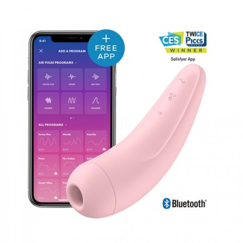 Stymulator łechtaczki Satisfyer Curvy 2+ Pink with App incl. Bluetooth and App