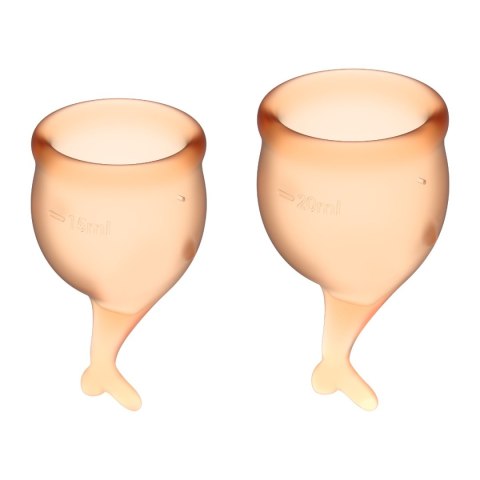 Feel Secure Menstrual Cup Set – zestaw kubeczków menstruacyjnych (15 ml i 20 ml, Orange)