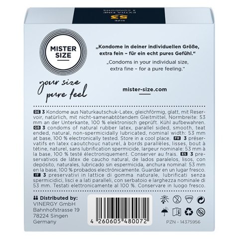 Prezerwatywy Mister.Size Condoms 53 mm 3szt