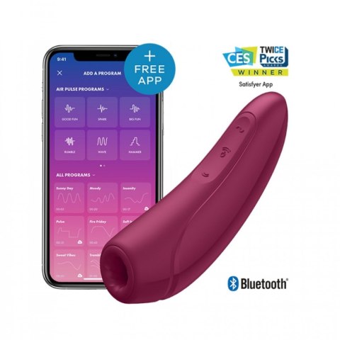 Stymulator łechtaczki Satisfyer Curvy 1+ Rose Red incl. Bluetooth and App