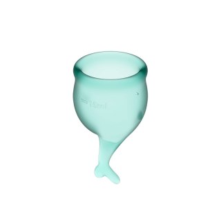 Satisfyer Feel Secure Menstrual Cup Set – zestaw kubeczków menstruacyjnych (15 ml i 20 ml, Dark Green)