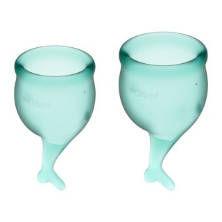Satisfyer Feel Secure Menstrual Cup Set – zestaw kubeczków menstruacyjnych (15 ml i 20 ml, Dark Green)