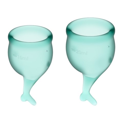 Satisfyer Feel Secure Menstrual Cup Set – wielorazowe kubeczki menstruacyjne, 15 ml i 20 ml, Dark Green
