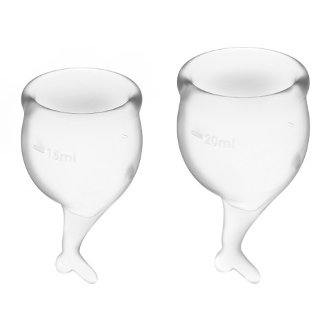 Satisfyer Feel Secure Menstrual Cup Set – wielorazowe kubeczki menstruacyjne, 15 ml i 20 ml, Transparent