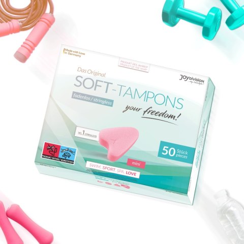JoyDivision Soft-Tampons Mini – tampony do seksu, basenu i aktywności fizycznej (50 szt.)