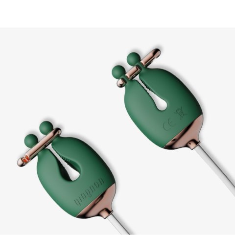 Wibrujące Klamerki Na Sutki Wraz z Obrożą i Smyczką. Qingnan