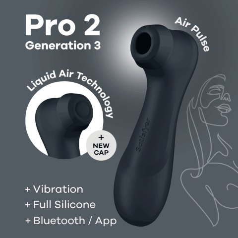 Stymulator łechtaczki Satisfyer Pro 2 Generation 3 Connect App Black