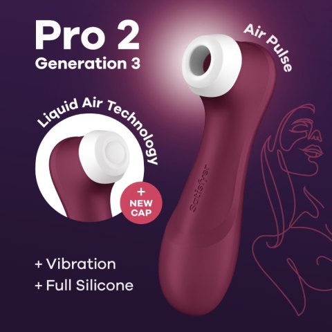 Stymulator łecztaczki Satisfyer Pro 2 Generation 3 Wine Red