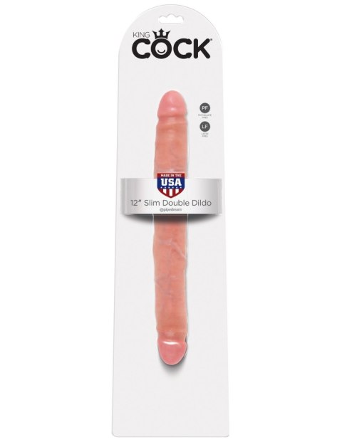 Dildo King Cock 12" Slim Double Dildo Flesh