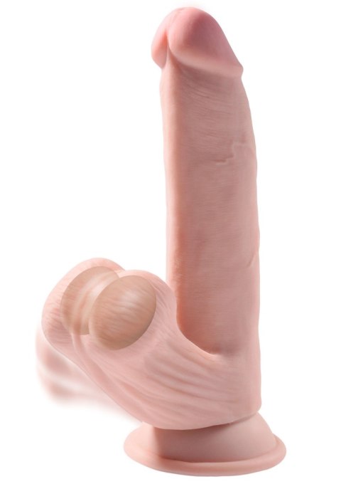 Dildo King Cock 3D Cock Swinging Balls 8 Inch