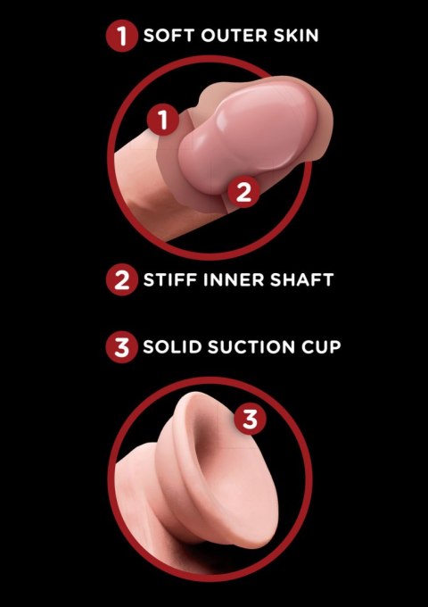 Dildo King Cock 3D Cock Swinging Balls 8 Inch