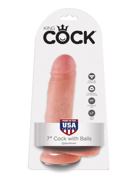 Dildo King Cock 7" Cock with Balls Flesh