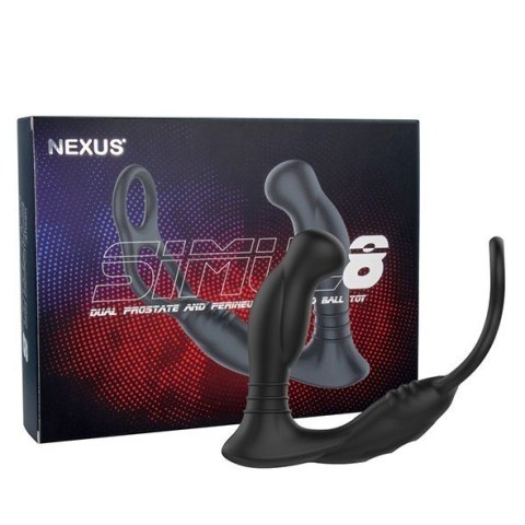 Wibrujący Korek Z Pierścieniam Nexus Simul8 Vibrating Dual Motor Anal Cock and Ball Toy