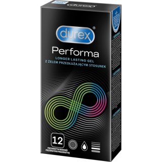 Durex Performa 12 szt. – Prezerwatywy opóźniające wytrysk, dłuższa przyjemność