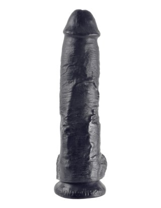 Dildo King Cock 10" Cock with Balls Black