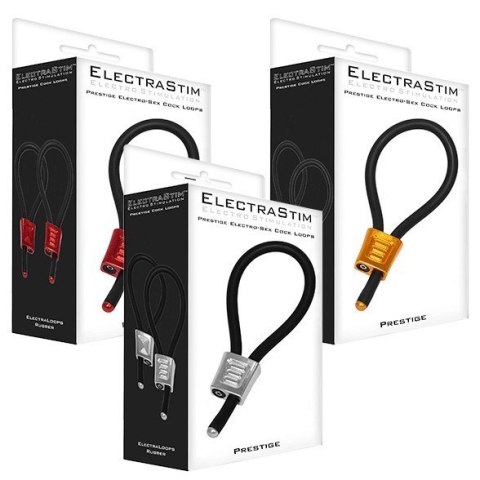 Pierścienie erekcyjne ElectraStim - Prestige Electraloops 2 x Regulowany Cockring (czerwony)