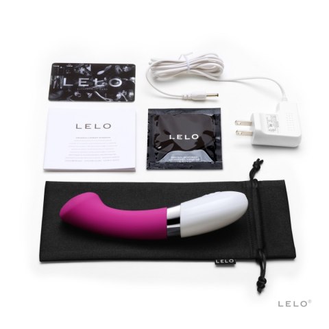 LELO Gigi 2 – zestaw zawierający ładowarkę USB, satynowe etui i instrukcję obsługi