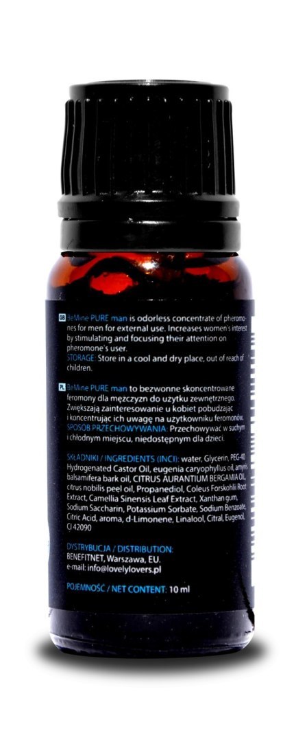 Bezwonne skoncentrowane feromony dla mężczyzn Lovely Lovers BeMINE Pure for Man 10 ml