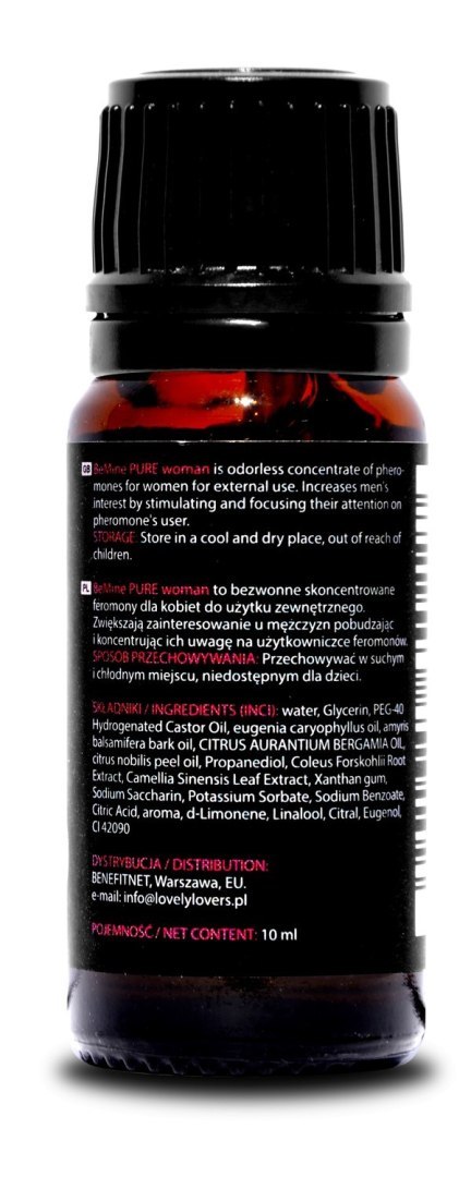 Bezwonne skoncentrowane feromony dla kobiet Lovely Lovers BeMINE Pure for Woman 10 ml
