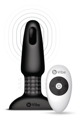 Obrotowy i wibrujący korek zdalnie sterowany B-VIBE RIMMING PLUG 2 BLACK