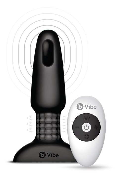Obrotowy i wibrujący korek zdalnie sterowany B-VIBE RIMMING PLUG 2 BLACK