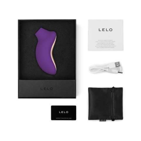 LELO Sona 2 Purple – zestaw zawierający ładowarkę USB, satynowe etui i instrukcję obsługi
