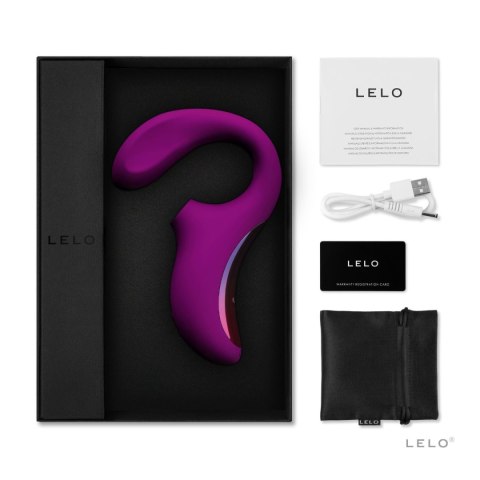 LELO Enigma Cruise – zestaw zawierający ładowarkę USB, satynowe etui i instrukcję obsługi