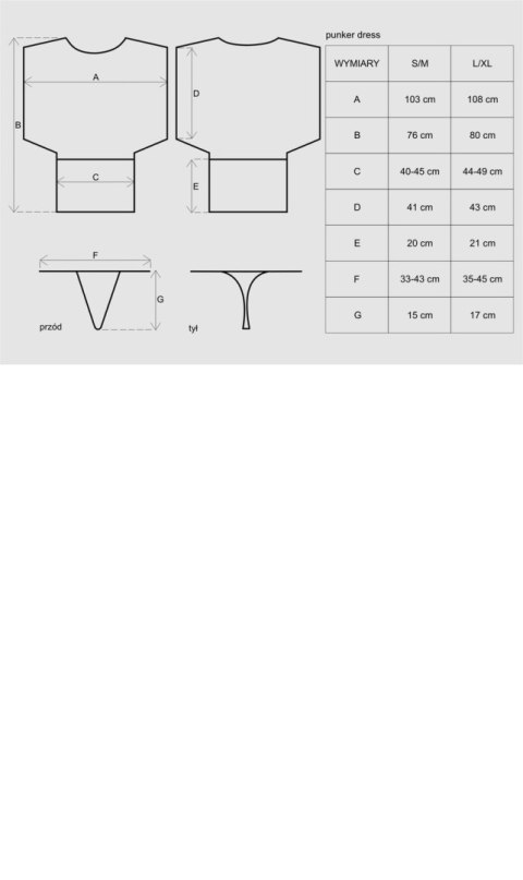 Punker sukienka i stringi L/XL