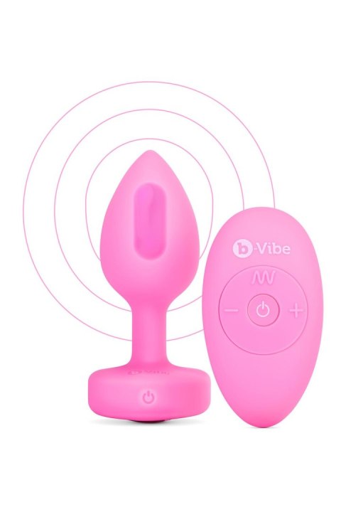Wibrujący korek analny b-Vibe Vibrating Heart Shape Jewel Plug S/M Pink