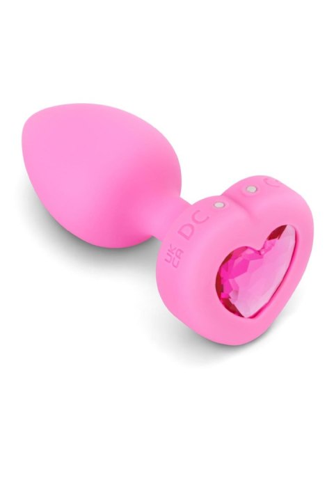 Wibrujący korek analny b-Vibe Vibrating Heart Shape Jewel Plug S/M Pink