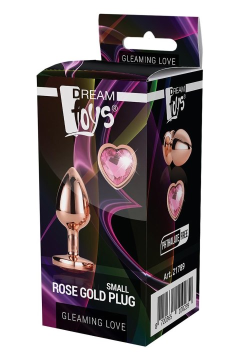 DREAMTOYS KOREK ANALNY GLEAMING LOVE ROSE GOLD PLUG SMALL