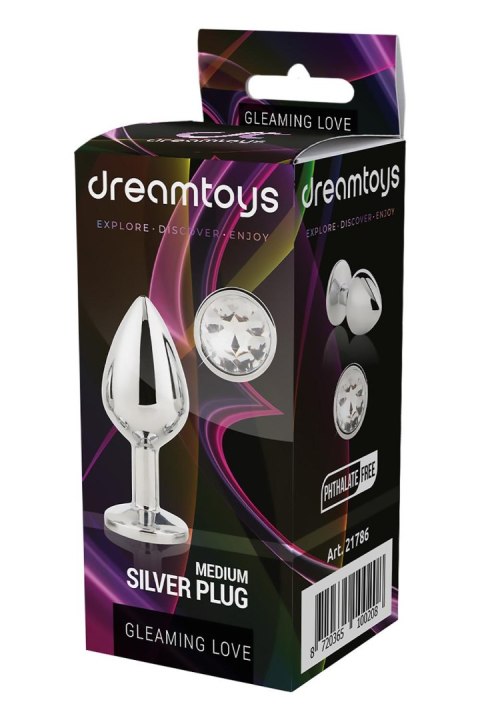 DREAMTOYS KOREK ANALNY GLEAMING LOVE SILVER PLUG MEDIUM
