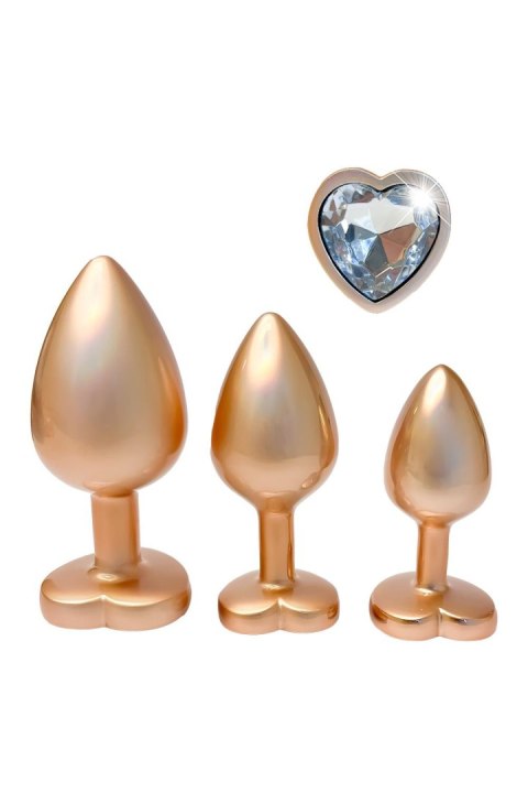 DREAMTOYS ZESTAW KORKÓW GLEAMING LOVE PEARL GOLD PLUG SET
