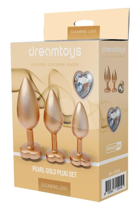 DREAMTOYS ZESTAW KORKÓW GLEAMING LOVE PEARL GOLD PLUG SET