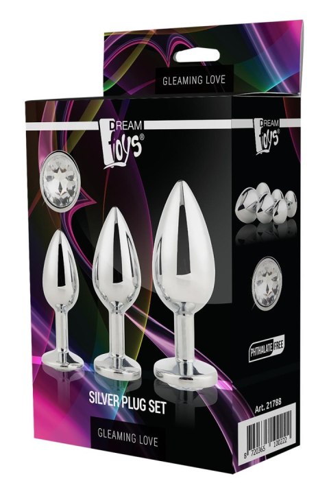 DREAMTOYS ZESTAW KORKÓW GLEAMING LOVE SILVER PLUG SET