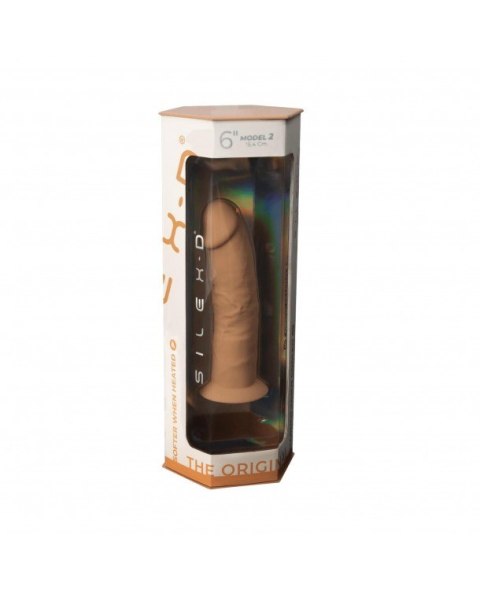 Silexd silikonowe dildo 15cm Model 2 6" Carmel