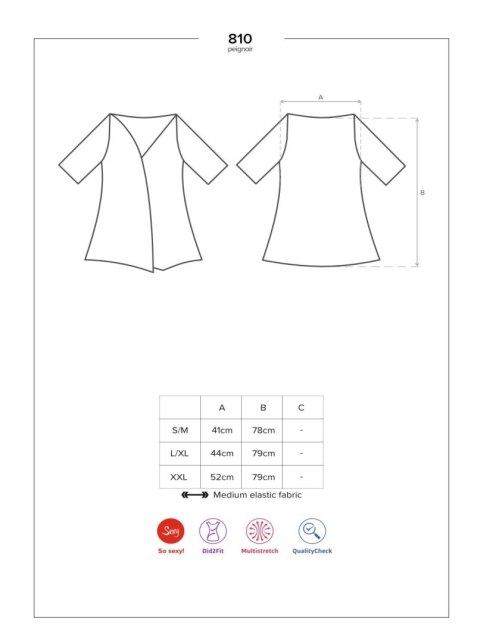 Szlafrok czarny L/XL 810-PEI-1